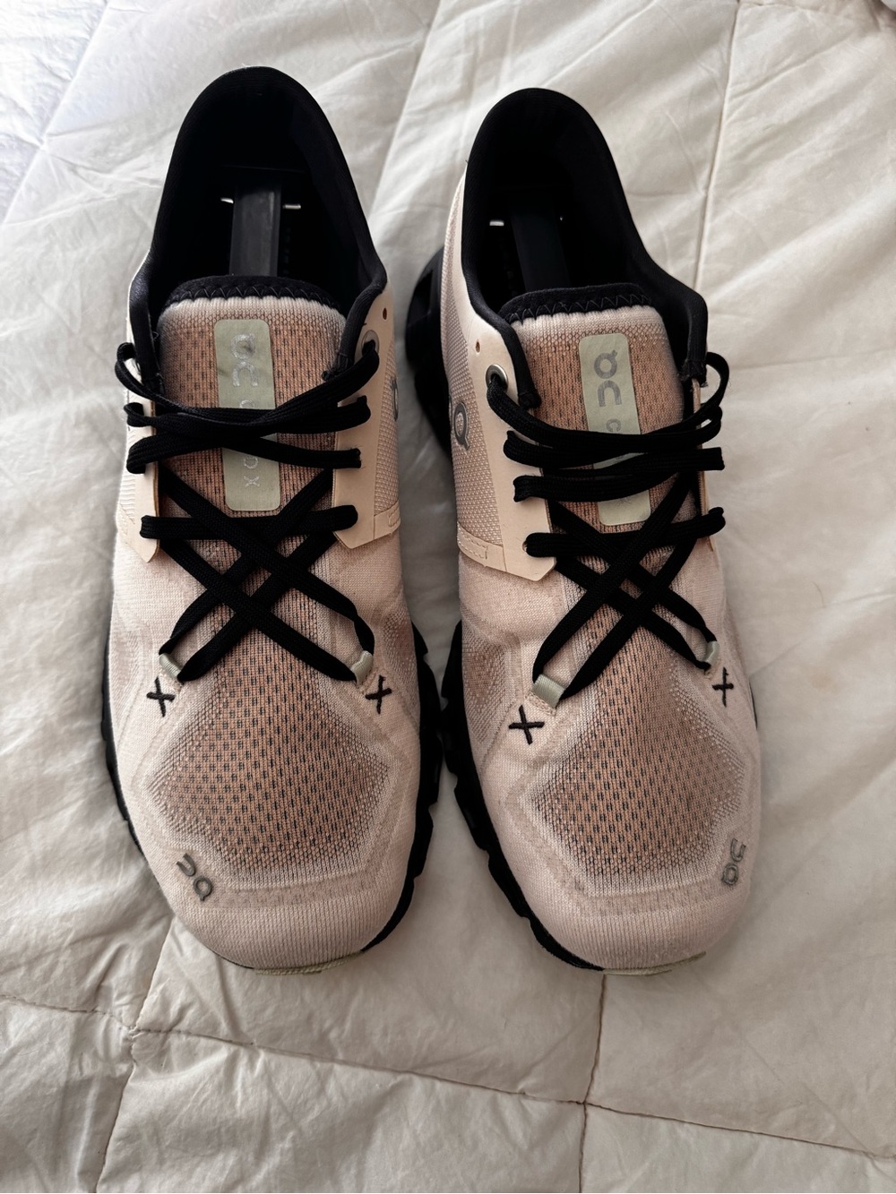 On Running Women’s Cloud Running Shoes in Light Beige with Black Sole - Picture 4 of 9